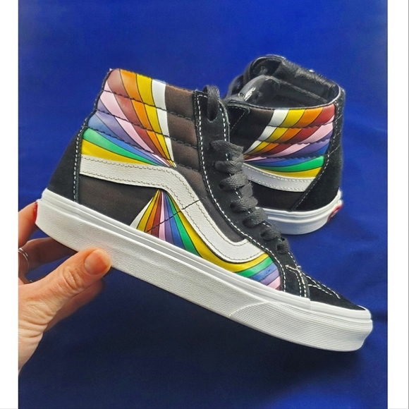 🛹 VANS Classic Skate Hi Rainbow Rays High Top Suede Leathe… - Picture 1 of 11